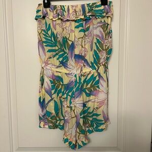 Billabong Multicolor Floral Strapless Romper Playsuit - L  NWOT